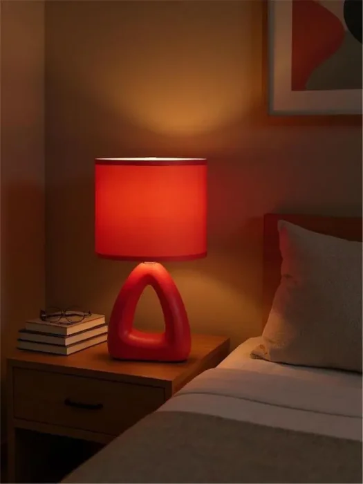 Светильник настольный JH2-01-og E14 IP20 170х100х300мм керамика; ткань; PVC-пластик оранж. JazzWay 5062290