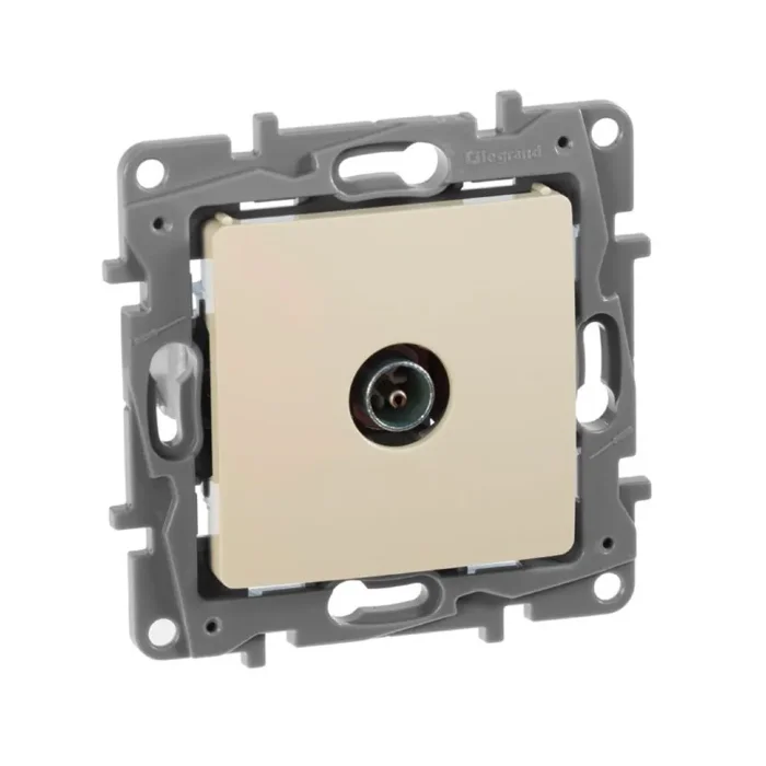 Розетка телевизионная TV СП Etika 2дБ 0-2400МГц с топологией "звезда" механизм сл. кость IEK 672351