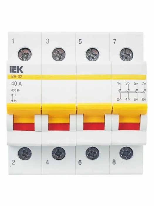 Выключатель нагрузки (мини-рубильник) 4п 40А ВН-32 KARAT IEK MNV10-4-040