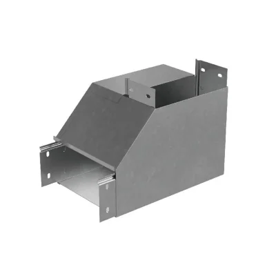 Угол для лотка вертикальный внутренний правый с разворотом трассы на 90град. 200х100 сталь 1мм "ПЛЮС" NLPDplus90-100-200-R КМ PL3835