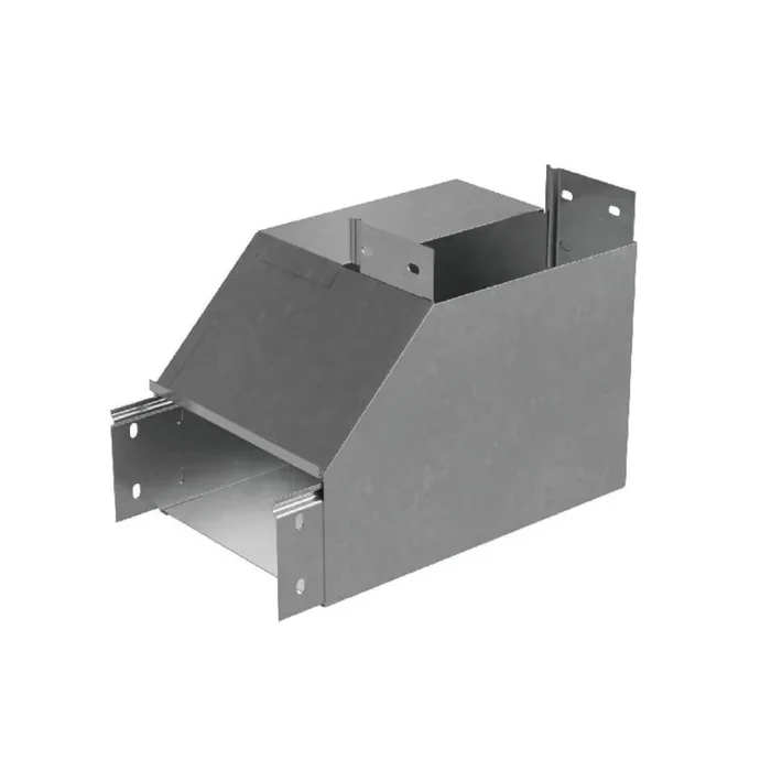 Угол для лотка вертикальный внутренний правый с разворотом трассы на 90град. 200х100 сталь 1мм "ПЛЮС" NLPDplus90-100-200-R КМ PL3835