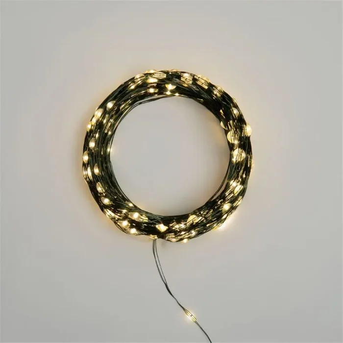 Гирлянда "Роса" 30м 300LED тепл. бел. IP20 230В с контроллером провод зел. Neon-Night 303-276