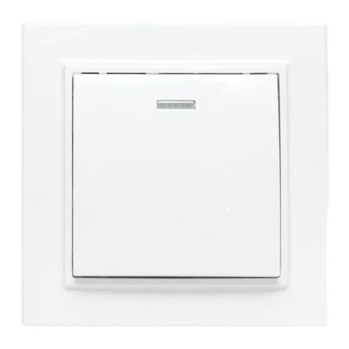 Выключатель 1-кл. СП Минск 10А IP20 с индикатором бел. Basic EKF ERV10-121-10