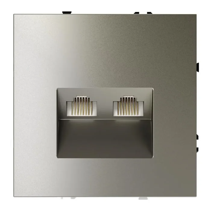 Розетка компьютерная 2-м СП S70 RJ45 + RJ45 кат.6 механизм шелк Voltum VLS060204