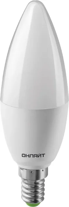 Лампа светодиодная 61 958 OLL-C37-10-230-6.5K-E14-FR 10Вт свеча 6500К холод. бел. E14 1000лм 176-264В ОНЛАЙТ 61958
