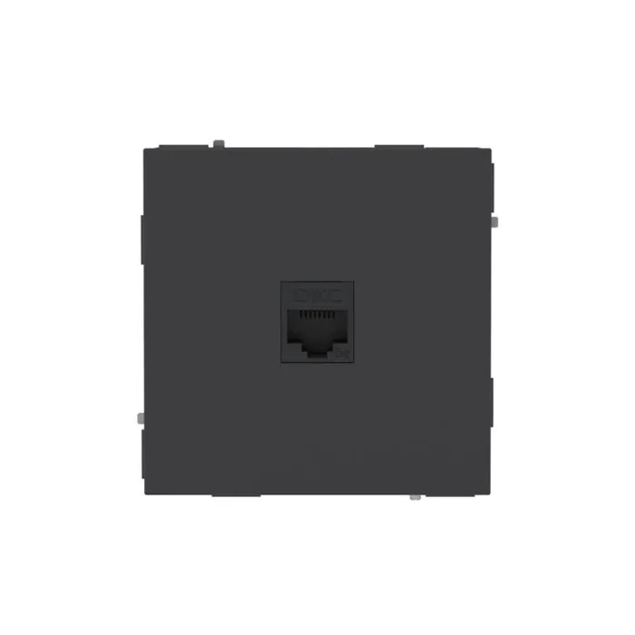 Розетка компьютерная 1-м KANT RJ45 кат.5E без шторки черн. уголь DKC 7012663