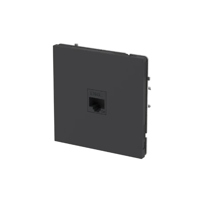 Розетка компьютерная 1-м KANT RJ45 кат.5E без шторки черн. уголь DKC 7012663