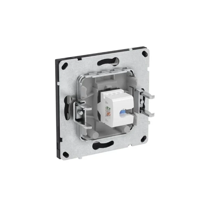 Розетка компьютерная 1-м KANT RJ45 кат.5E без шторки черн. уголь DKC 7012663