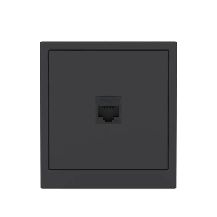 Розетка компьютерная 1-м KANT RJ45 кат.5E без шторки черн. уголь DKC 7012663