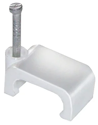 Скоба крепежная плоская с гвоздем d7мм пластик. (уп.100шт) IEK USK21-07-100