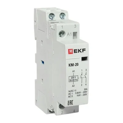 Контактор модульный КМ 20А 2NО (1 мод.) EKF km-1-20-20