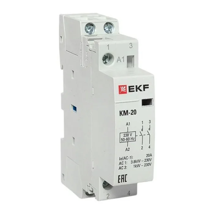 Контактор модульный КМ 20А 2NО (1 мод.) EKF km-1-20-20