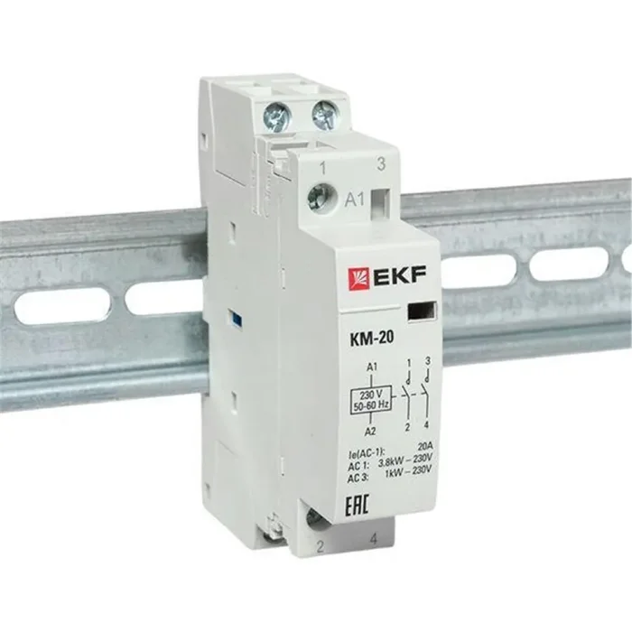 Контактор модульный КМ 20А 2NО (1 мод.) EKF km-1-20-20