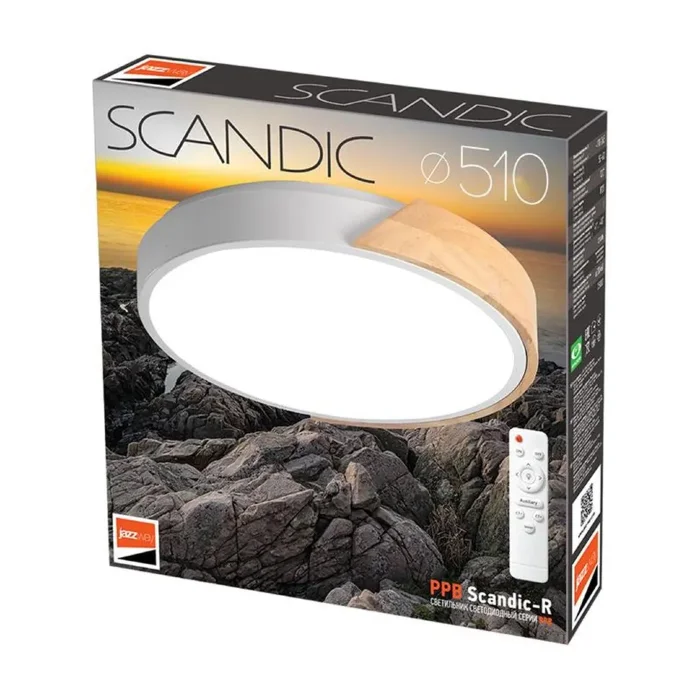 Светильник светодиодный декоративный PPB Scandic-R DIM 90Вт 3000-6500К IP20 настенно-потолочный бытовой диммир. WH/W JazzWay 5036994