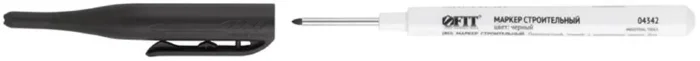 Маркер строительный перманентный тонкий удлиненное перо черн. FIT 04342
