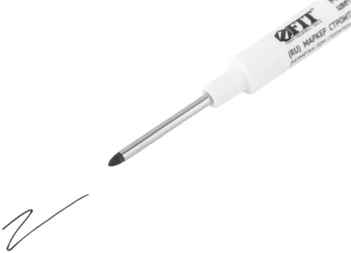 Маркер строительный перманентный тонкий удлиненное перо черн. FIT 04342