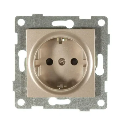 Механизм розетки 1-местн. с/з с з/ш СП Ugra 16А IP20 250В шампань GUSI С11Р4-027