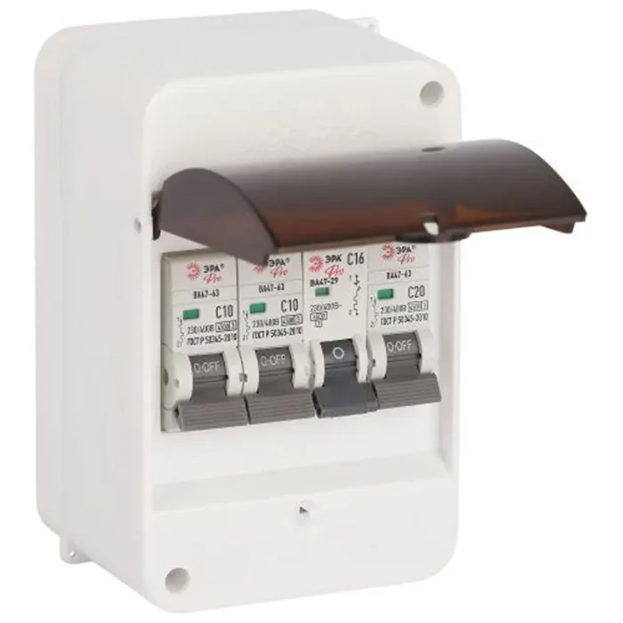 Корпус навесной SIMPLE КМПн 1/4 IP30 пластик.; прозр. крышка; бел. Эра Б0069239