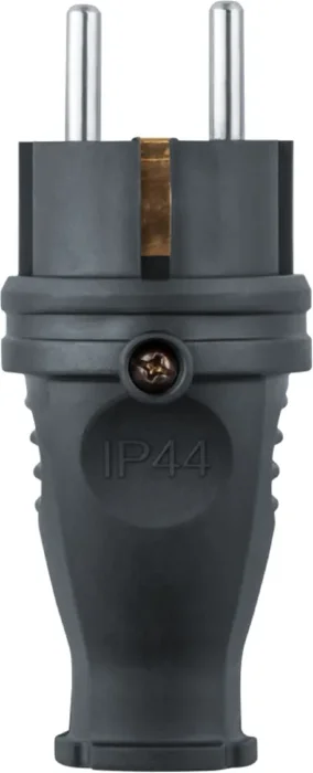 Вилка прямая 61 368 NCA-PLR02-16A-E-IP44-BL с заземл. каучук черн. Navigator 61368