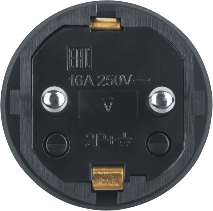 Вилка прямая 61 368 NCA-PLR02-16A-E-IP44-BL с заземл. каучук черн. Navigator 61368