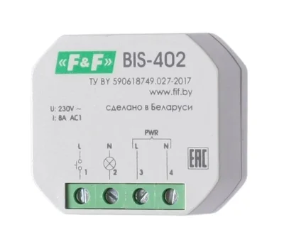Реле импульсное BIS-402 (для установки в монтажную коробку 230В 8А 1Z IP40) F&amp;amp;F EA01.005.002