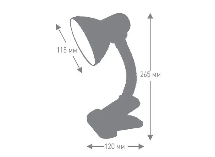Светильник UF-320P С01 настол. прищепка 230В 60Вт E27 ЛОН бел. Ultraflash 12370
