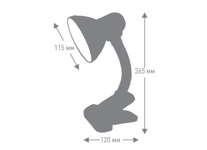 Светильник UF-320P С01 настол. прищепка 230В 60Вт E27 ЛОН бел. Ultraflash 12370