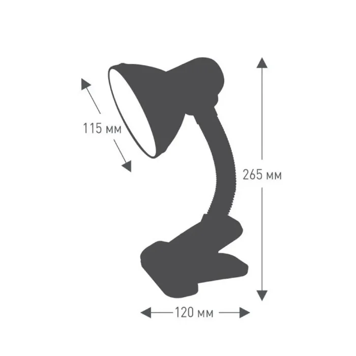 Светильник UF-320P С01 настол. прищепка 230В 60Вт E27 ЛОН бел. Ultraflash 12370