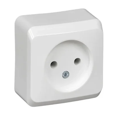 Розетка 1-м ОП Этюд 16А IP20 250В без заземл. без защ. шторок бел. SE PA16-001B