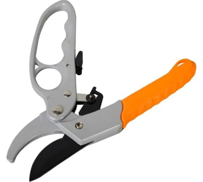 Секатор 200мм возвратная пружина храповый механизм тефлоновое покр. метал. обрезинен. рукоятки Вихрь 73/7/3/3