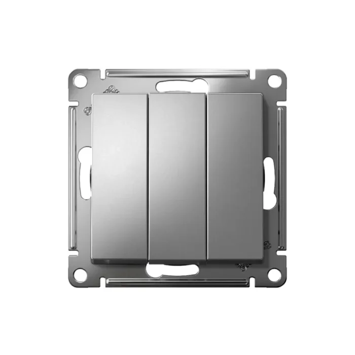 Выключатель 3-кл. СП AtlasDesign 10А IP20 (сх. 1+1+1) 10AX механизм сталь SE ATN000931
