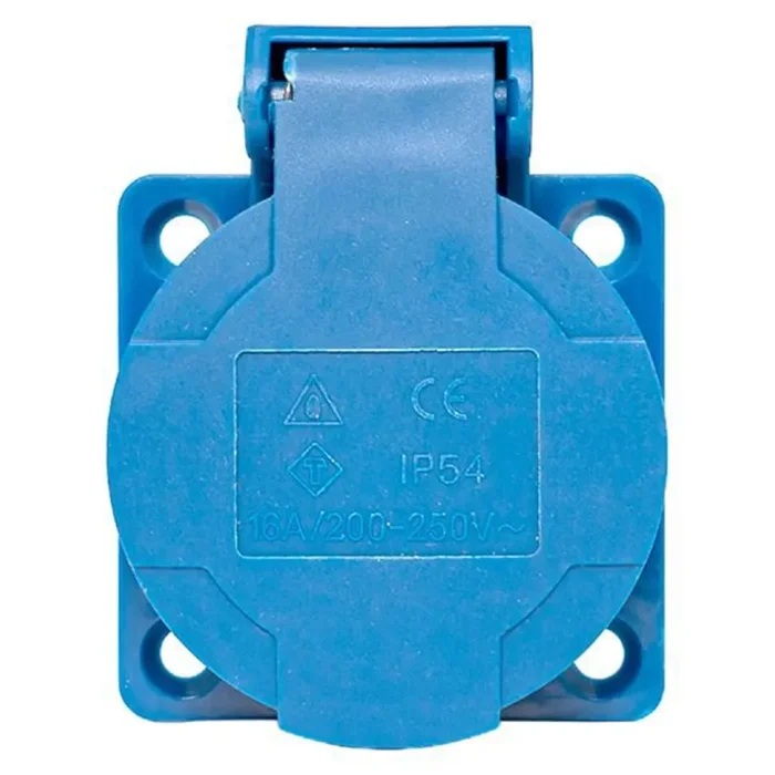 Розетка панельная 112 скрытая 2P+PЕ 16А 220В IP44 с защ. крышкой EKF ps-112-16-220