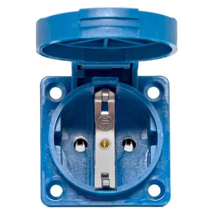 Розетка панельная 112 скрытая 2P+PЕ 16А 220В IP44 с защ. крышкой EKF ps-112-16-220