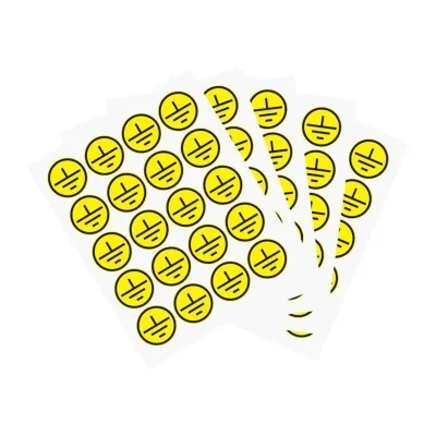 Наклейка знак электробезопасности &quot;Заземление&quot; d20мм (20шт на листе) Rexant 56-0010