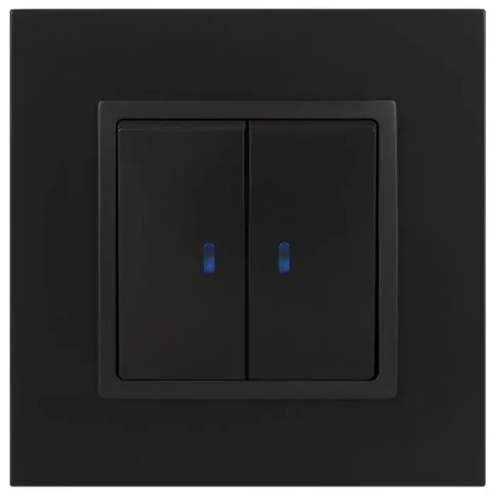 Выключатель 2-кл. СП Elegance 14-1105-05 10А IP20 250В 10AX с подсветкой механизм антрацит Эра Б0034241