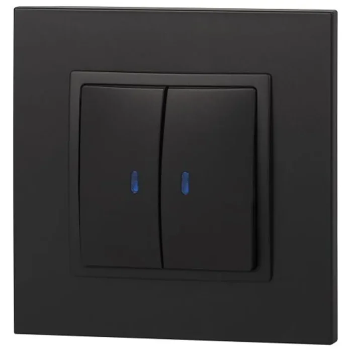 Выключатель 2-кл. СП Elegance 14-1105-05 10А IP20 250В 10AX с подсветкой механизм антрацит Эра Б0034241