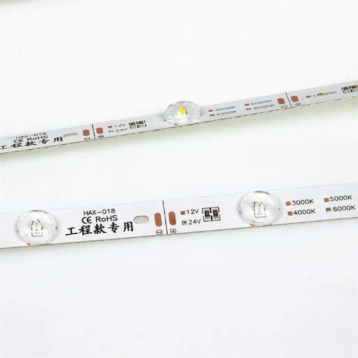 Светодиодная линейка линзованная 2835, 12 led, 24V, 12W, warm white, 170°, IP20, G109