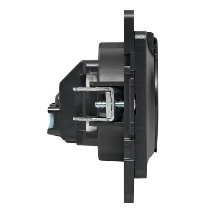 Розетка 1-м СП Стокгольм 16А IP44 с заземл. защ. шторки с крышкой механизм черн. PROxima EKF EZR16-028-10-44