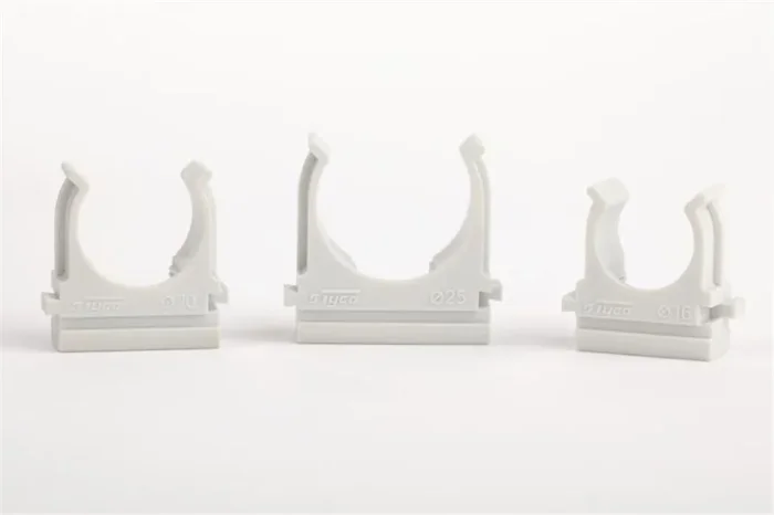 Держатель для труб (клипса) d16мм для монтажн. пистолета пластик Ruvinil К01216