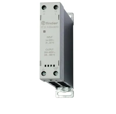 Реле модульное твердотельное выход 30А (60…440В AC) 24В DC функция &amp;quot;Произвольн. включ.&amp;quot; 22.5мм клем. реле IP20 FINDER 773190248051