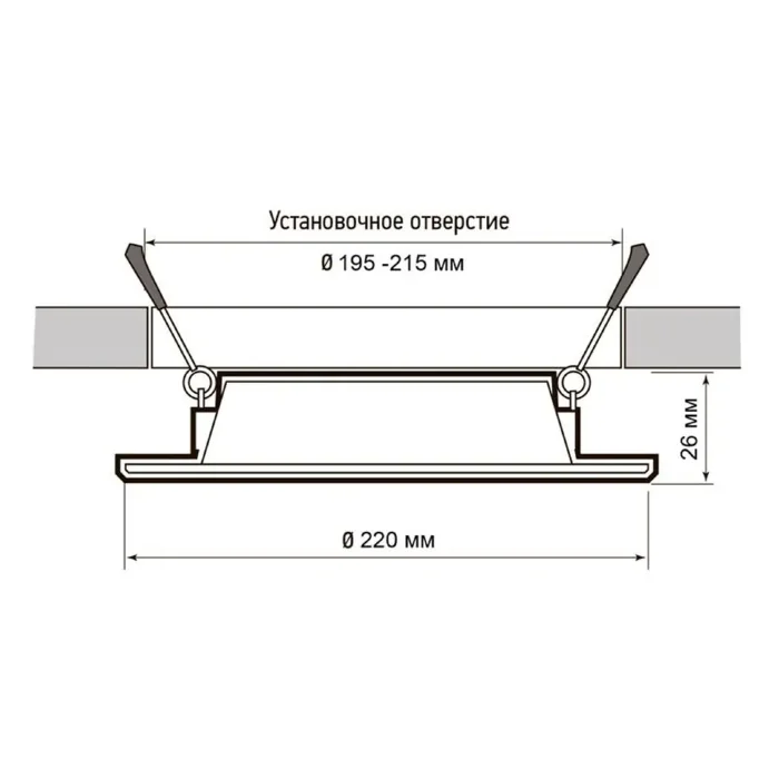 Светильник светодиодный PLED DL7 24Вт 6500К IP54 2040лм WH встраив. бел. Pro JazzWay 5069121