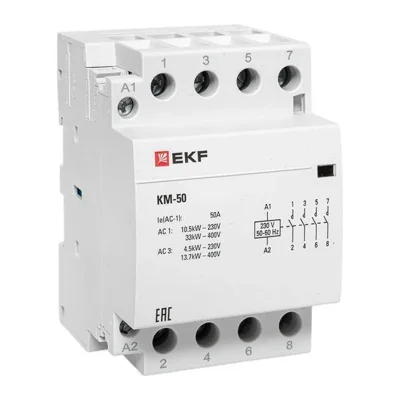 Контактор модульный КМ 50А 4NО (3 мод.) EKF km-3-50-40