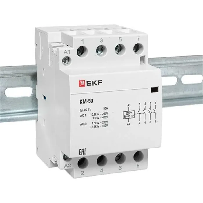 Контактор модульный КМ 50А 4NО (3 мод.) EKF km-3-50-40