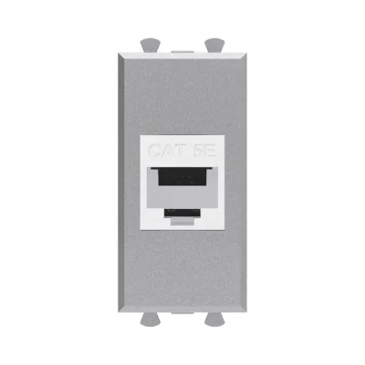 Розетка компьютерная 1мод. Avanti "Закаленная сталь" RJ45 кат.5E без шторок модульная механизм DKC 4404661