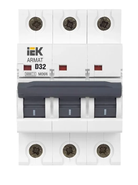 Выключатель автоматический модульный 3п D 32А M06N ARMAT IEK AR-M06N-3-D032
