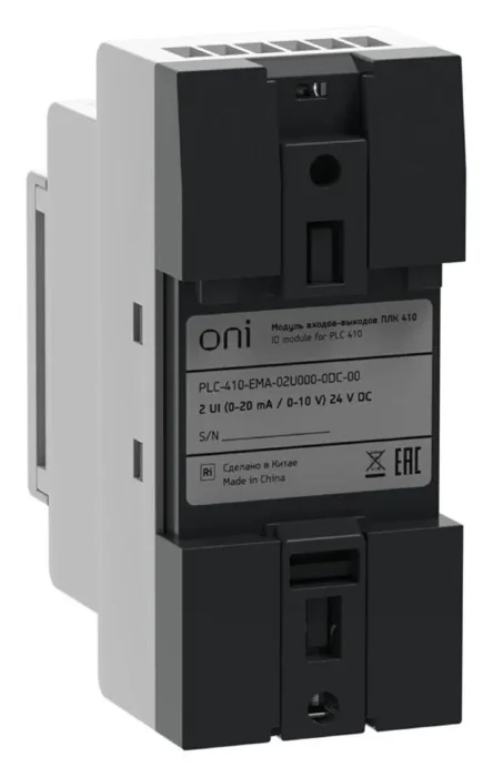 Модуль входов выходов ПЛК 410 2 UI (0-20мА/0-10В) 24В DC ONI PLC-410-EMA-02U000-0DC-00