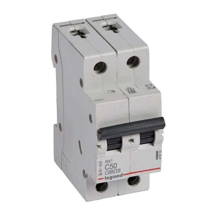 Выключатель автоматический модульный 2п C 50А 4.5кА RX3 ИЭК Leg 419702