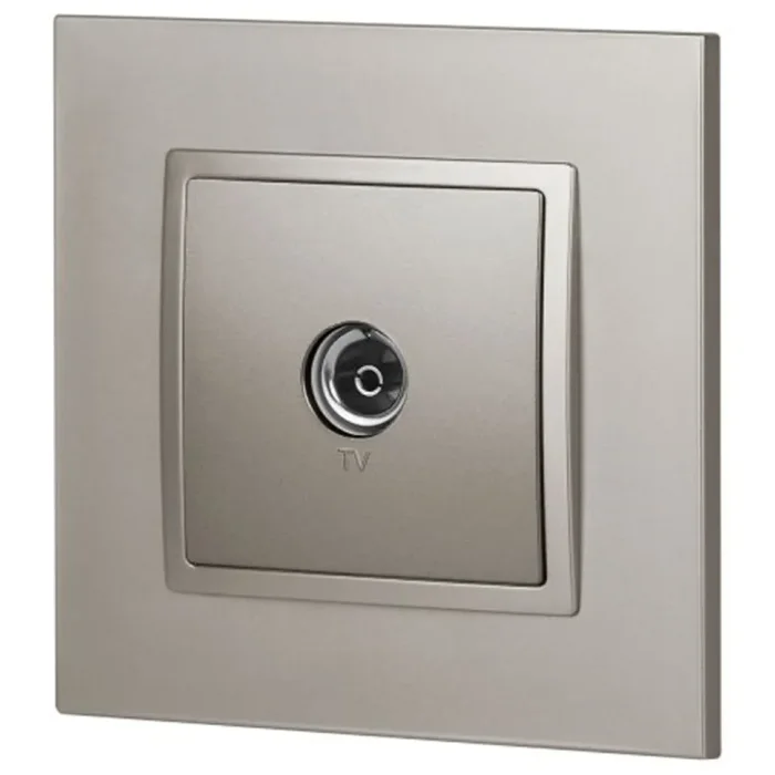 Розетка телевизионная одиночная TV Elegance 14-3101-16 титан Эра Б0065760