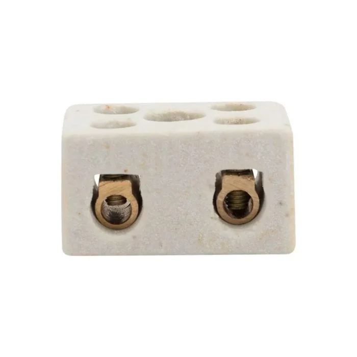 Клемма керамическая винтовая 10кв.мм 2 пары контактов с крепежным отверстием (уп.100шт) Rexant 07-6222