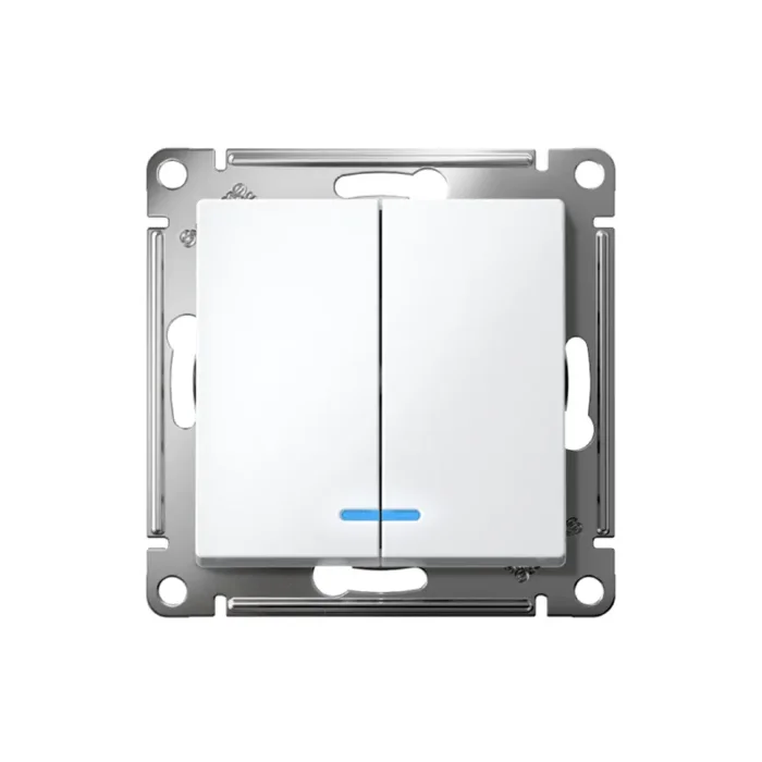 Выключатель 2-кл. СП AtlasDesign 10А IP20 (сх. 5а) 10AX с подсветкой механизм бел. SE ATN000153